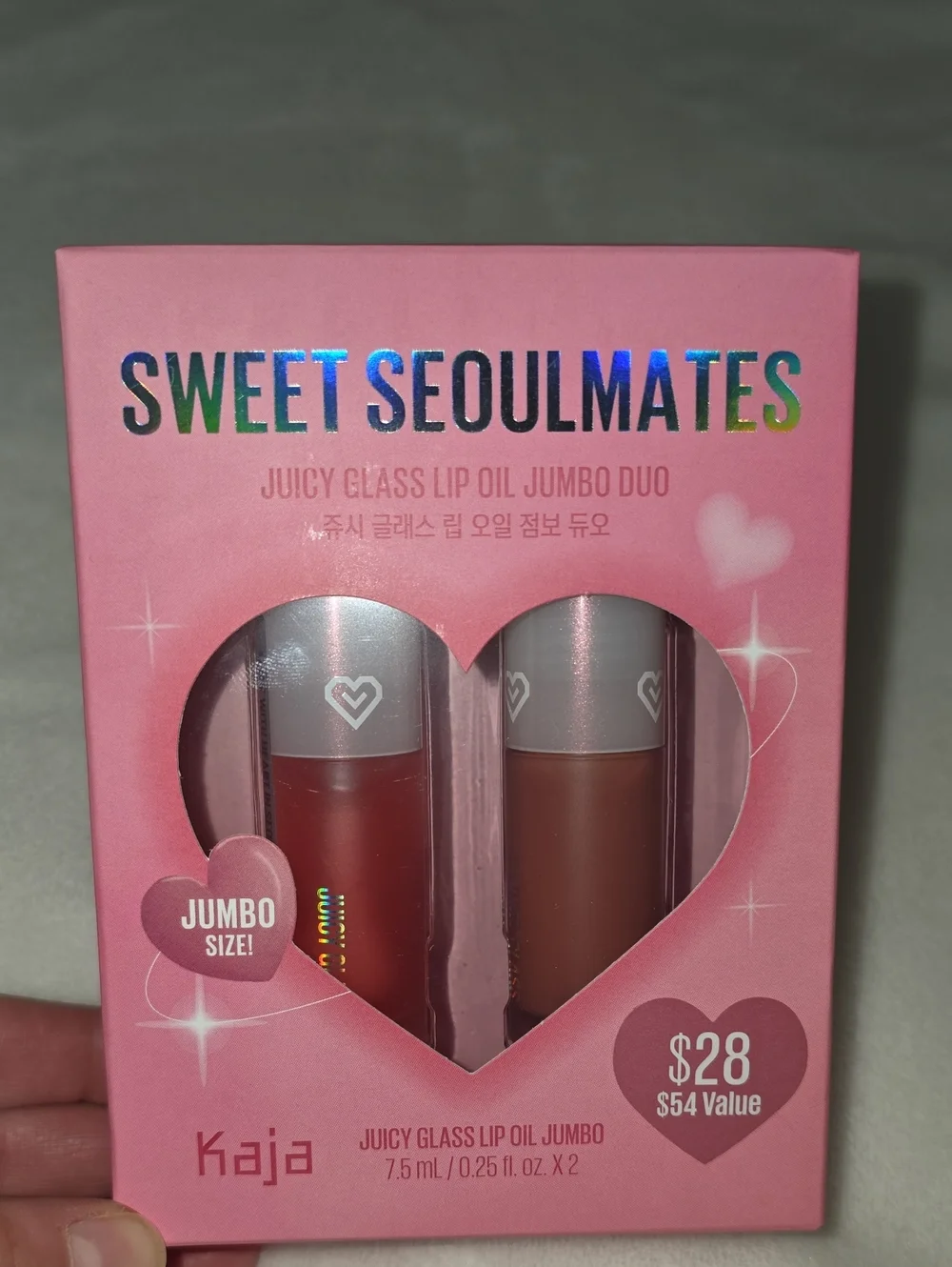 NIB Kaja Sweet Seoulmates Juicy Glass Lip Oil Jumbo Duo Set